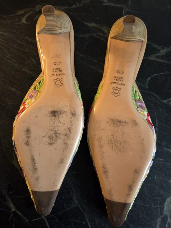 Emma Hope's Floral Embroidered Pointed-Toe Mules - Multicolor - Picture 4 of 7